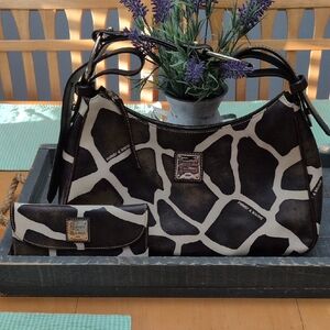 Dooney & Bourke Giraffe Print Shoulder Bag with matching Wallet